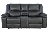 5108 Dark Gray Leather-Aire Manual Reclining Console LoveseatModel:  5108-GREY-CL